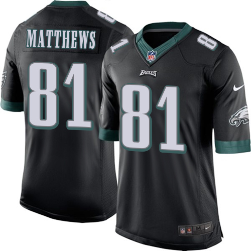 Youth Elite Jordan Matthews Nike Jersey Black Alternate - #81 NFL Philadelphia Eagles